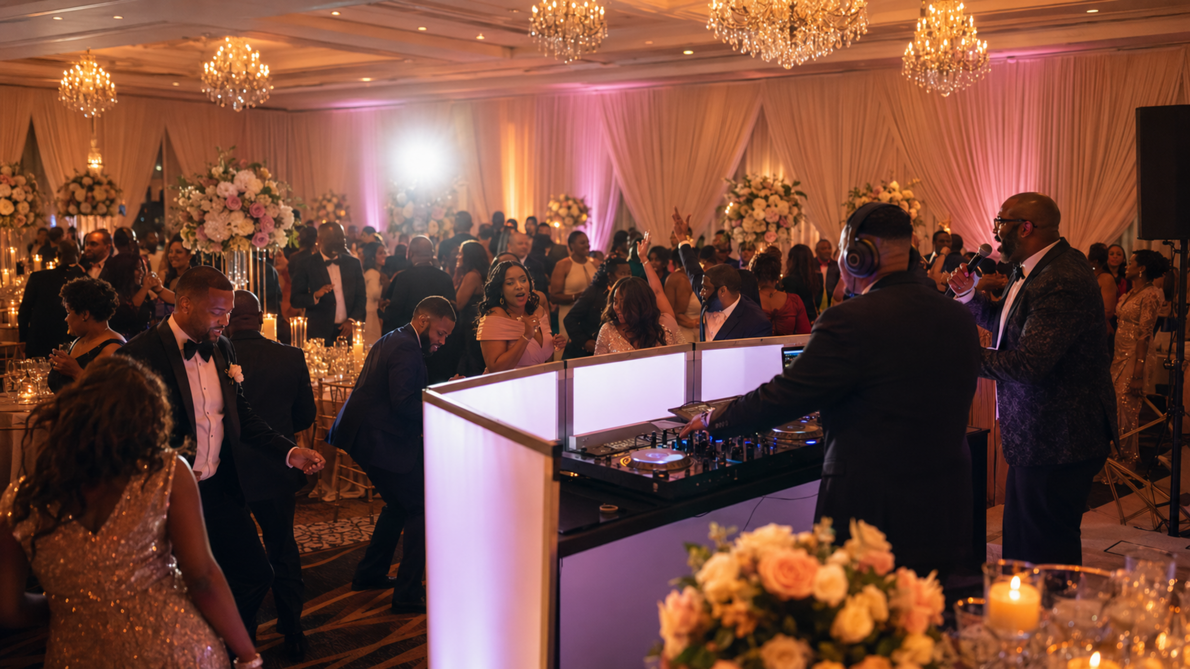 Elegant audio visual presentation styling for weddings